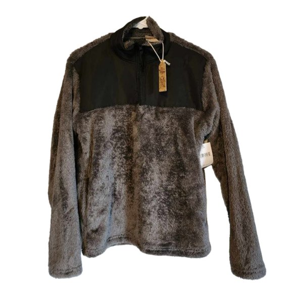 NWT Telluride Sherpa Fleeze Quarter Zip Pullover Gray/Black (L 14-16) - Picture 1 of 6